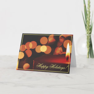 Happy Holidays Candle Lights Greeting Card