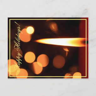 Happy Holidays Candle Lights Postcard