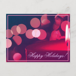 Happy Holidays Candle Lights Postcard
