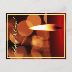 Happy Holidays Candle Lights Postcard