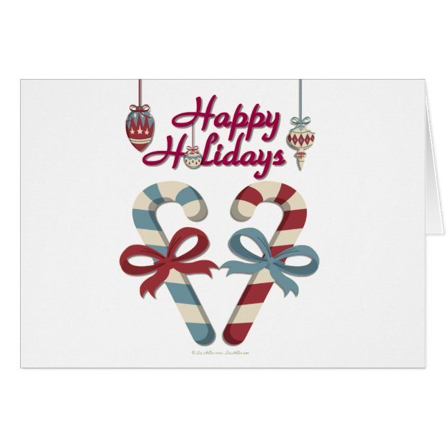 Happy Holidays Candy Cane Heart (Front Horizontal)