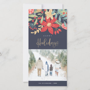 Happy Holidays Candy Cane   Holiday Photo Card