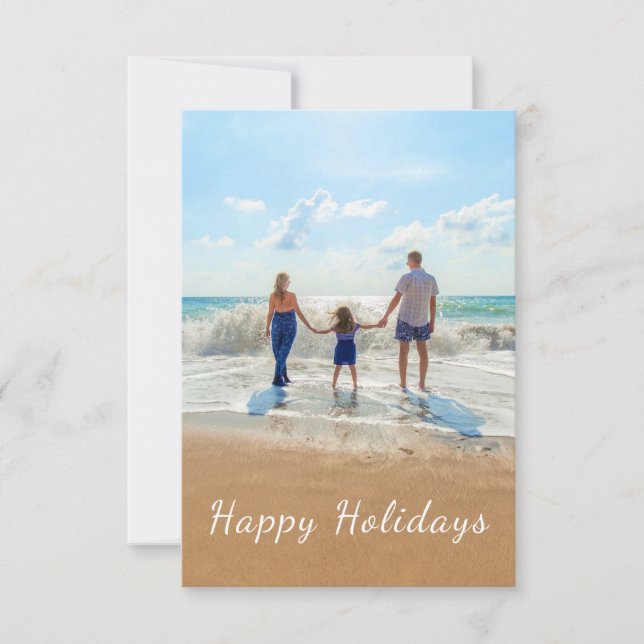 Happy Holidays Card Custom Your Photo and Text (Front)