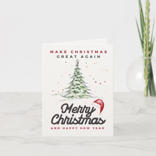 Happy Holidays Card, Funny Make Christmas Great Thank You Card (Front)
