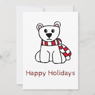 Happy Holidays Card Polar Bear