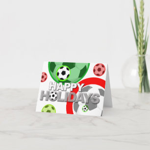 Happy Holidays Card Soccer Ball