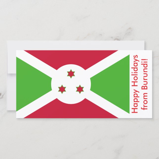  Happy Holidays card with flag of Burundi (Front)