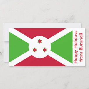 Happy Holidays card with flag of Burundi
