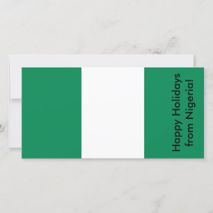 Happy Holidays card with flag of Nigeria