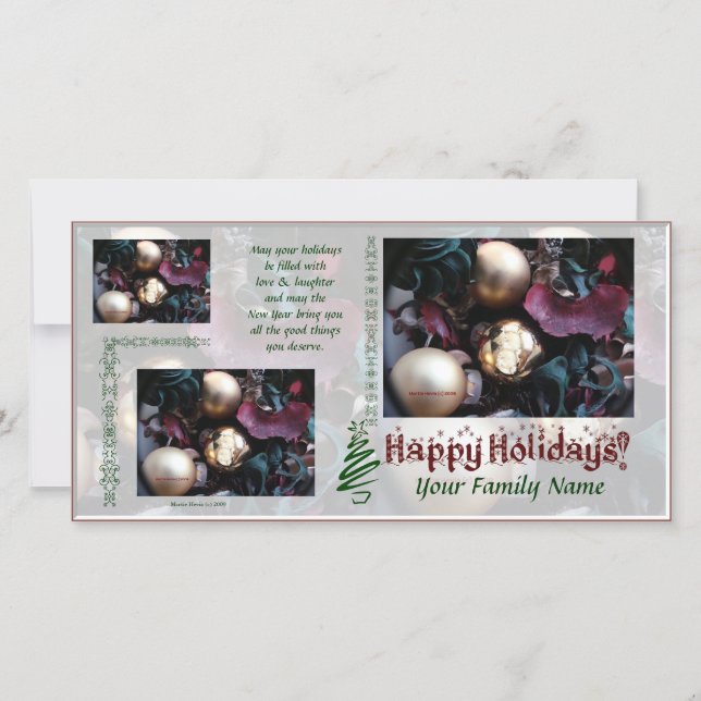 Happy Holidays Carte photo - Utiliser vos photos (Devant)
