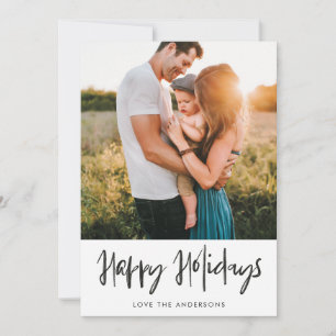Happy Holidays Casual Hand Writing Photo Card