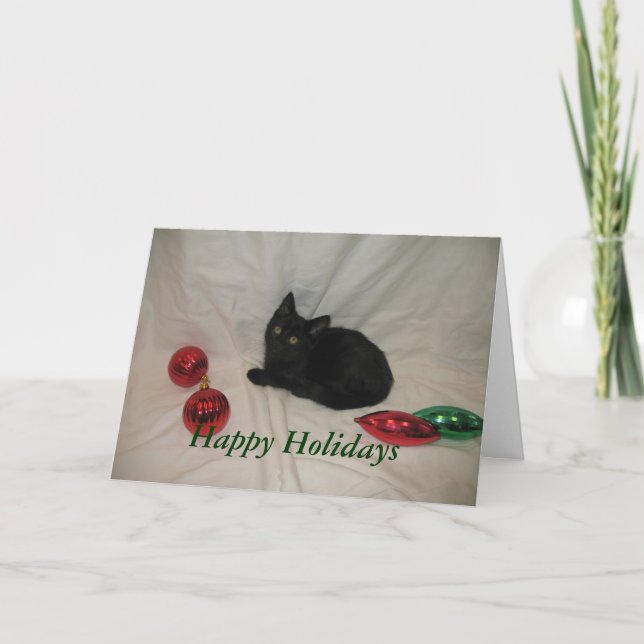 Happy Holidays Cat Card (Front)