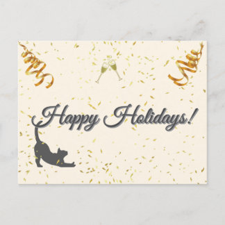 Happy Holidays Cat Postcard