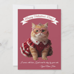 Happy Holidays Cat Valentine's Love Holiday Card