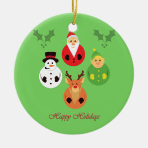 Happy Holidays! Ceramic Ornament