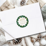 Happy Holidays!   Christmas Address  Classic Round Sticker<br><div class="desc">Customer specific "Happy Holidays" Christmas Pattern Sticker. Create your perfect design in minutes with your name & address. Using the "Further Personalize" option and layout to match your style. Perfect for Holiday Greetings: Ideal for Christmas cards, gift packages, or party invitations. Add a festive and personal touch to your holiday...</div>