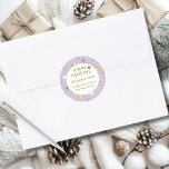 Happy Holidays! Christmas Address Classic Round Sticker<br><div class="desc">Customer specific "Happy Holidays" Christmas Pattern Sticker. Create your perfect design in minutes with your name & address. Using the "Further Personalize" option and layout to match your style. Perfect for Holiday Greetings: Ideal for Christmas cards, gift packages, or party invitations. Add a festive and personal touch to your holiday...</div>