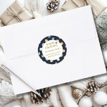 Happy Holidays! Christmas Adress Classic Round Sticker<br><div class="desc">Customer specific "Happy Holidays" Christmas Pattern Sticker. Create your perfect design in minutes with your name & address. Using the "Further Personalize" option and layout to match your style. Perfect for Holiday Greetings: Ideal for Christmas cards, gift packages, or party invitations. Add a festive and personal touch to your holiday...</div>