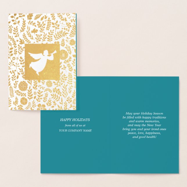 Happy Holidays |  Christmas Angel Luxury  Foil Card (Display)
