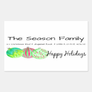Happy Holidays Christmas baubles watercolor Sticker