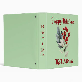 Happy Holidays Christmas Cherry Family Recipe Binder