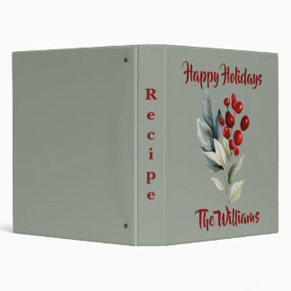 Happy Holidays Christmas Cherry Family Recipe Binder