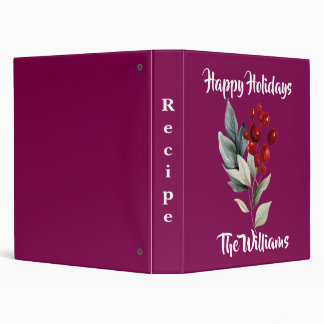 Happy Holidays Christmas Cherry Family Recipe Binder