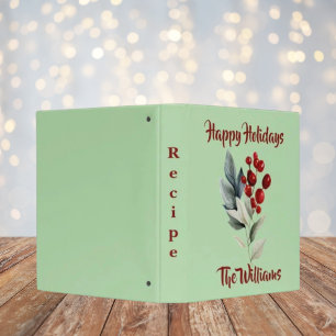 Happy Holidays Christmas Cherry Family Recipe Binder