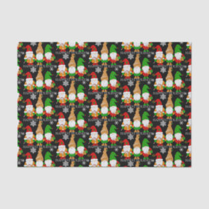 Happy Holidays Christmas Gnomes Festive Cute  Tissue Paper