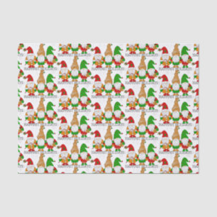 Happy Holidays Christmas Gnomes Festive Cute Tissue Paper