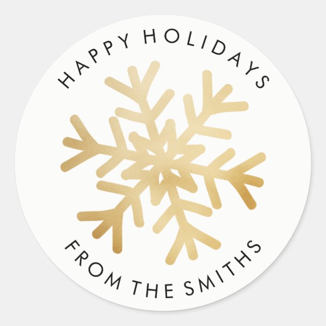 Happy Holidays - Christmas gold Label (Front)