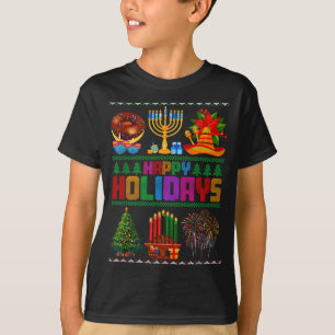 Happy Holidays Christmas Hanukkah Kwanzaa Happy Ne T-Shirt