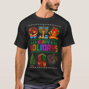 Happy Holidays Christmas Hanukkah Kwanzaa Happy Ne T-Shirt
