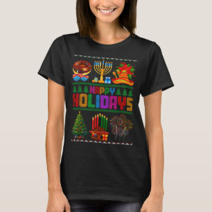 Happy Holidays Christmas Hanukkah Kwanzaa Happy Ne T-Shirt
