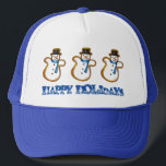 Happy Holidays Christmas Hanukkah Snowman Winter Trucker Hat<br><div class="desc">Hat features an original marker illustration of a snowman sugar cookie, with HAPPY HOLIDAYS in a fun font. Perfect for Hanukkah and Christmas holiday celebrations!
Don't see what you're looking for? Need help with customization? Click "contact this designer" to have something created just for you!</div>