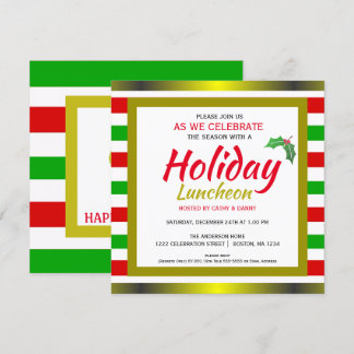 Happy Holidays Christmas Luncheon Invitation