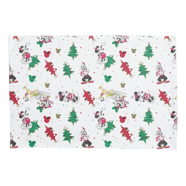 Happy Holidays | Christmas Mickey Mouse & Friends Pillowcase (Front)
