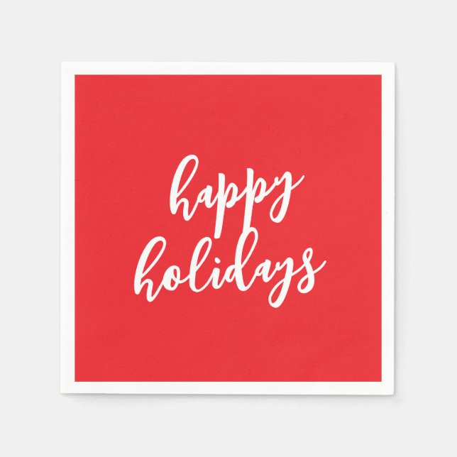 Happy Holidays Christmas New Year Season Message Napkin (Front)