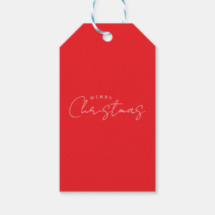 Happy Holidays Christmas New Year Season Red Gift Tags
