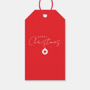 Happy Holidays Christmas New Year Season Red Gift Tags