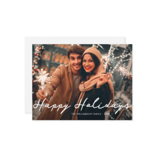 Happy holidays christmas photo card