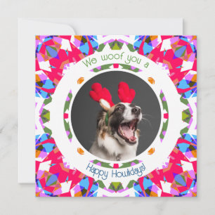 Happy Holidays Christmas Photo Pun Dog Dad Mum Mom Holiday Card