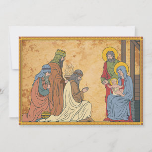 Happy Holidays   Christmas Religious Nativity Holiday Card