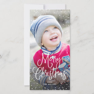 Happy Holidays Christmas Snow Photo Holiday Card