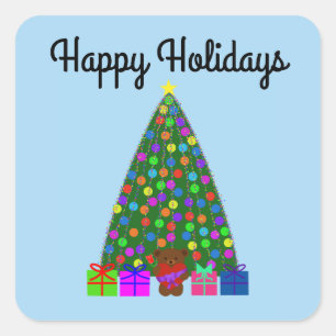 Happy Holidays Christmas Tree #2-2 Stickers