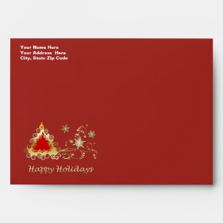 Happy Holidays Christmas Tree Envelopes