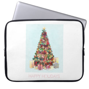 Happy Holidays. Christmas Tree Laptop Sleeve