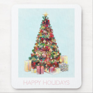Happy Holidays. Christmas Tree Mouse Pad