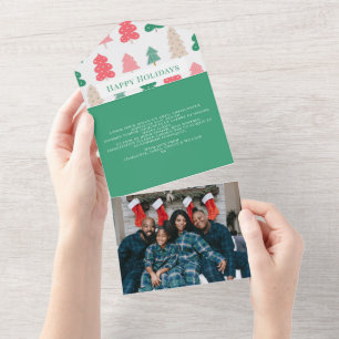 Happy Holidays Christmas Tree Pattern Card