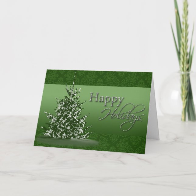 Happy Holidays Christmas Tree Xmas Blank Inside Ho Holiday Card (Front)